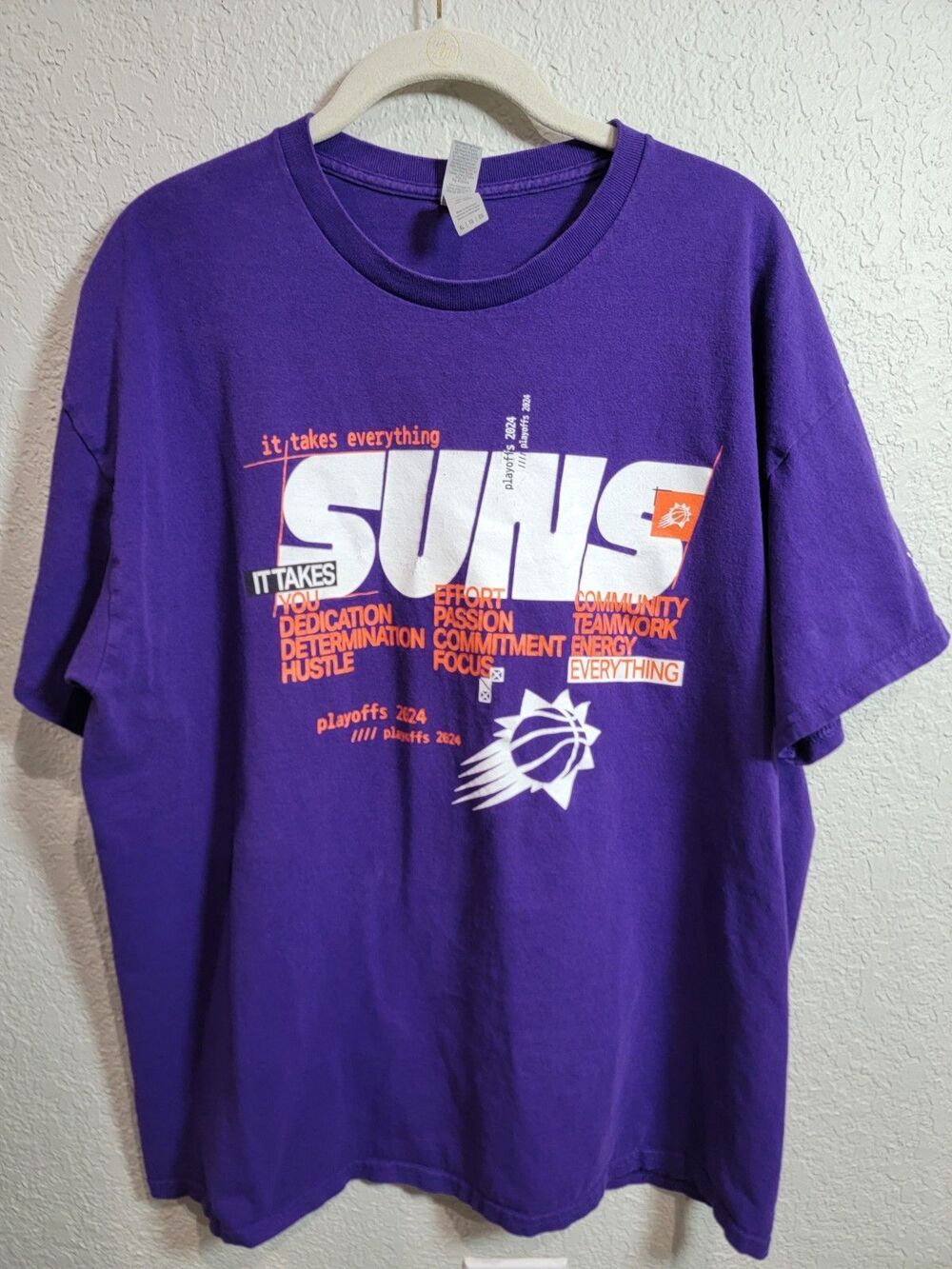 Purple Phoenix Suns "It Takes Everything" 2024 NBA Playoff XL T-shirt
